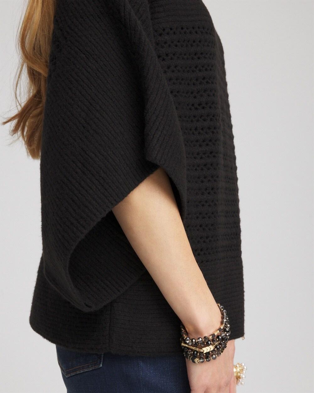 Mock Neck Dolman Sleeve Sweater Poncho Product Image