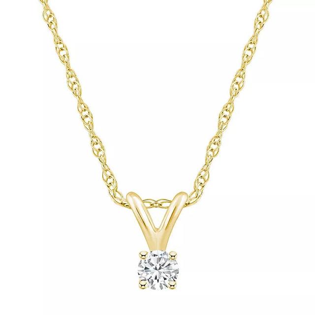 Celebration Gems 14k Gold 1/10 Carat T.W. Diamond Solitaire Pendant Necklace, Womens White Product Image