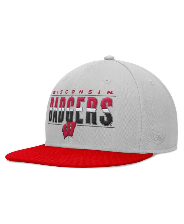 Mens Top of the World Gray Wisconsin Badgers Hudson Snapback Hat Product Image