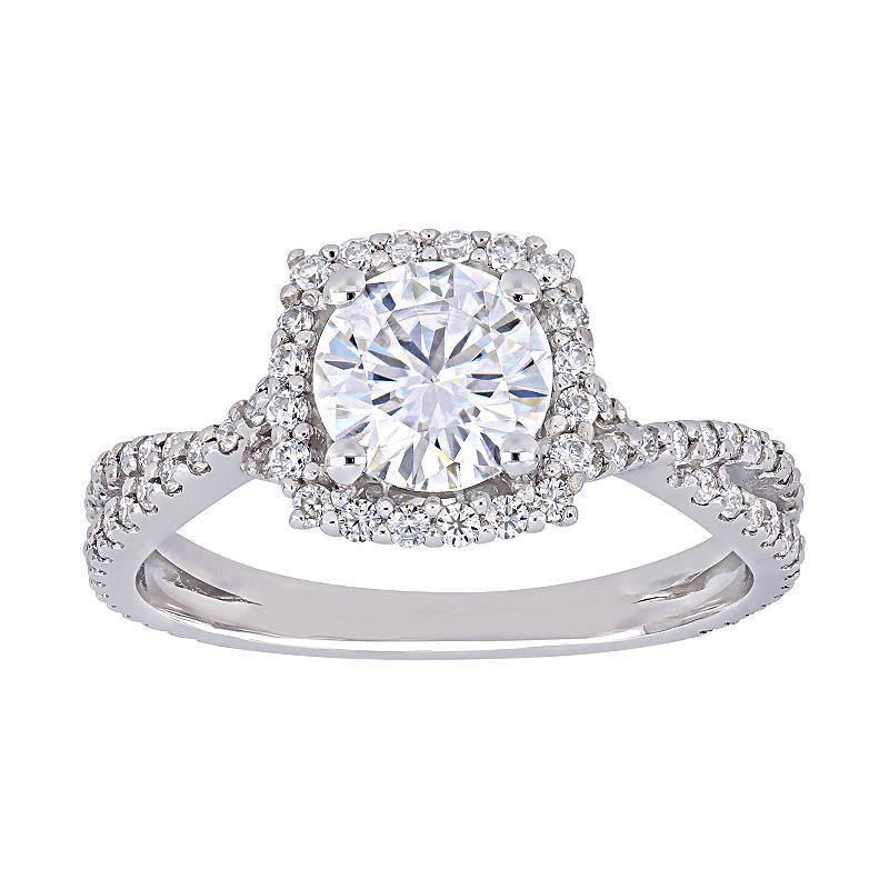 Stella Grace 10k White Gold Lab Created Moissanite Engagement Ring, Womens Product Image