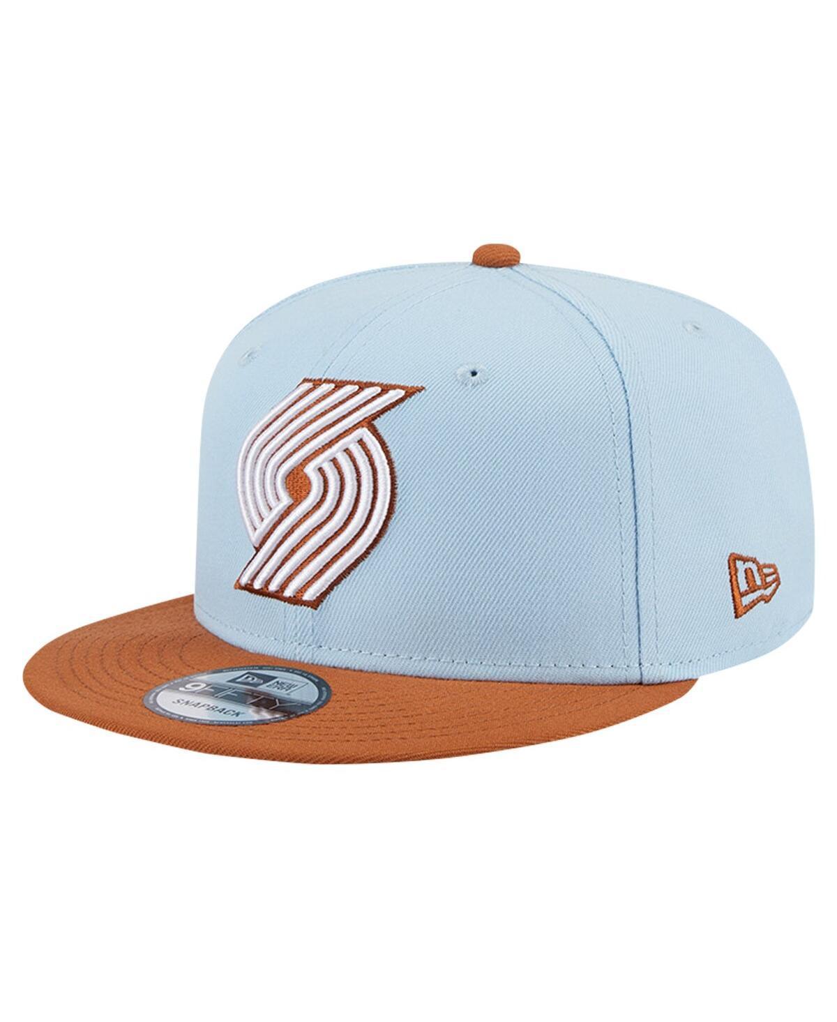 Mens New Era Blue/Brown Portland Trail Blazers 2-Tone Color Pack 9FIFTY Snapback Hat Product Image