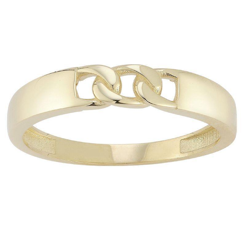 LUMINOR GOLD 14k Gold Tri Curb Link Ring, Womens Yellow Product Image