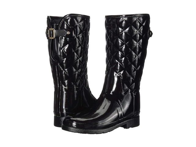 Hunter Refined Gloss Quilt Short Rain Boots Women's Rain Boots Product Image