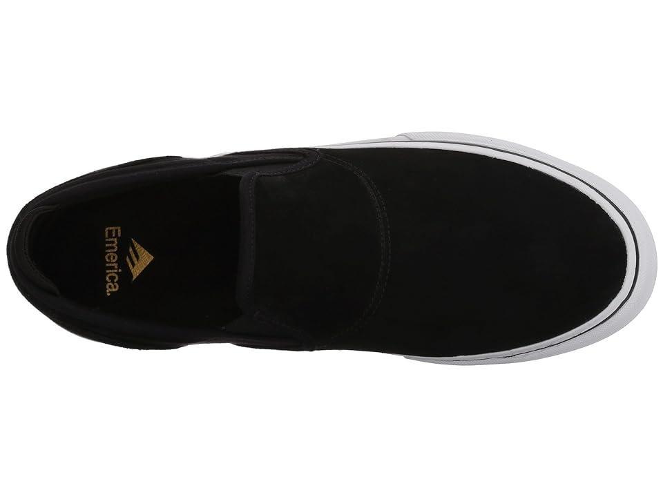 Emerica Wino G6 Slip-On (Black/White/Gold) Men's Skate Shoes Product Image