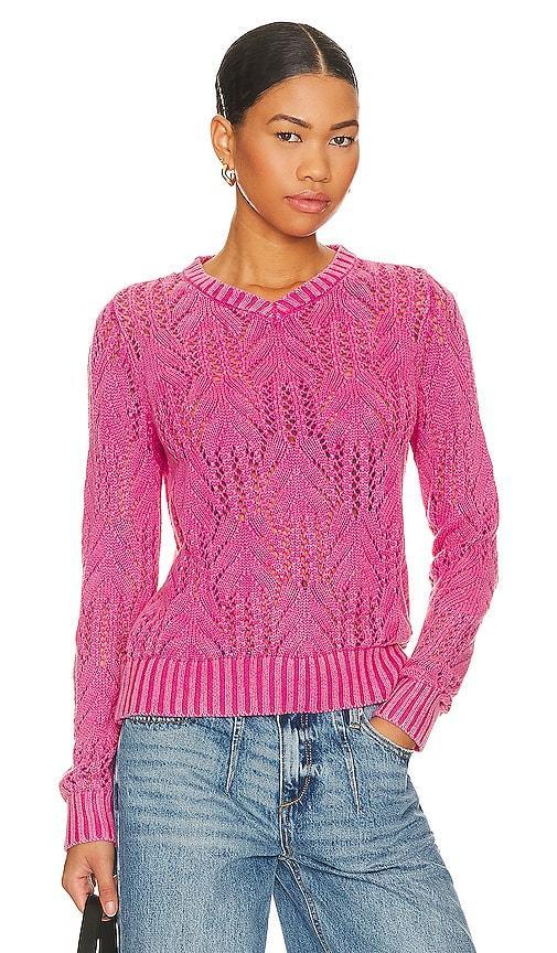 Central Park West Delilah V-neck Sweater in Pink. Size XS. Product Image