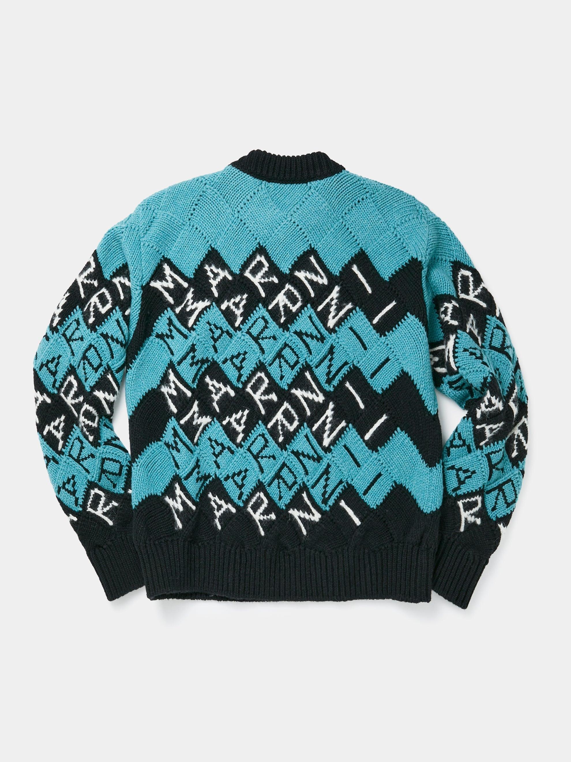 All Over Block Roundneck Sweater (Black) Product Image