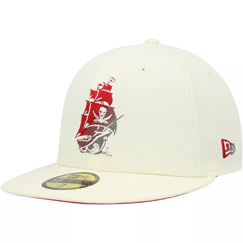 Mens New Era Cream Tampa Bay Buccaneers Chrome Dim 59FIFTY Fitted Hat Product Image