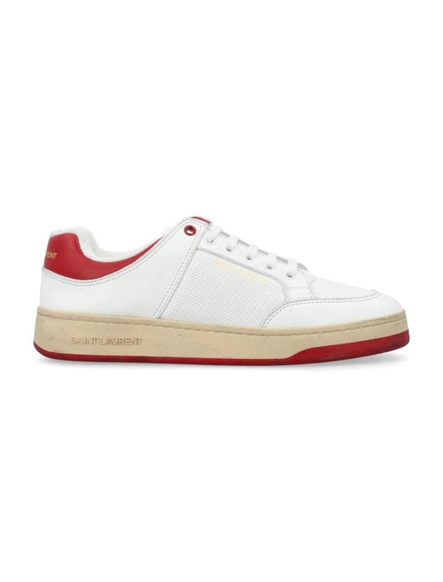 SAINT LAURENT Sl/61 Leather Low-top Sneakers In White Product Image