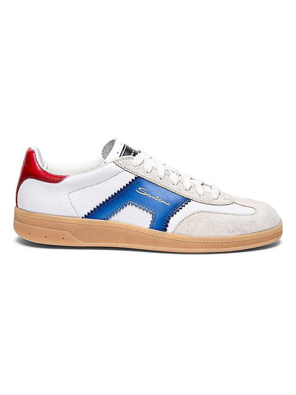 Womens Colorblocked Leather Low-Top Sneakers Product Image