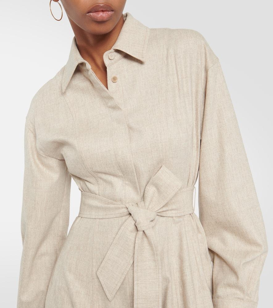 MAX MARA Edro Wool And Cashmere Shirt Dress In Brown Product Image