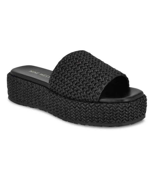 Nine West Womens Keziah Square Toe Slip-On Casual Sandals Product Image