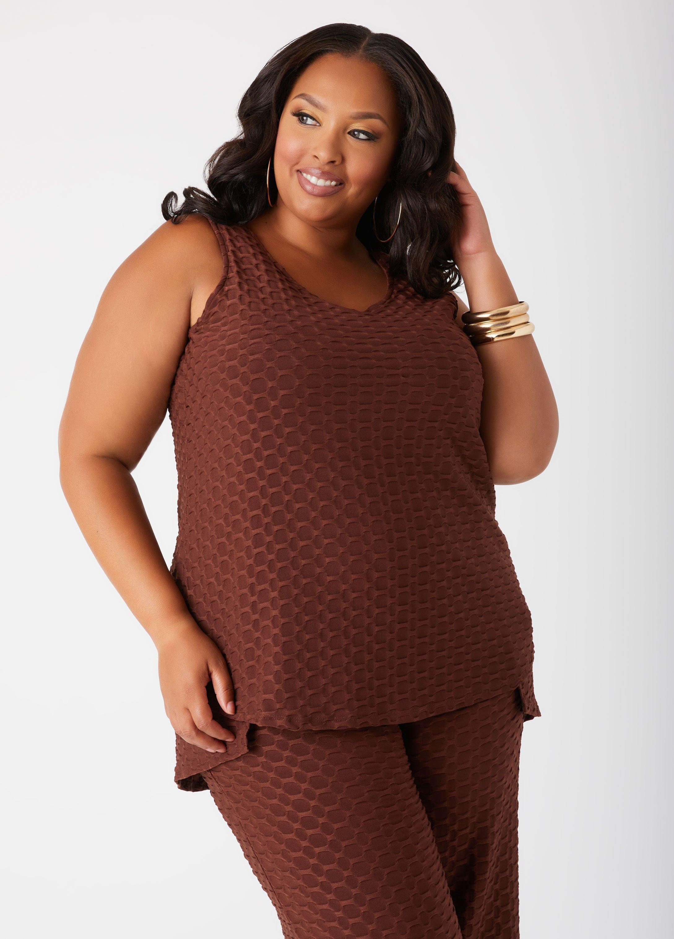 Plus Size Honeycomb Hi Low Tank Ashley Stewart Product Image