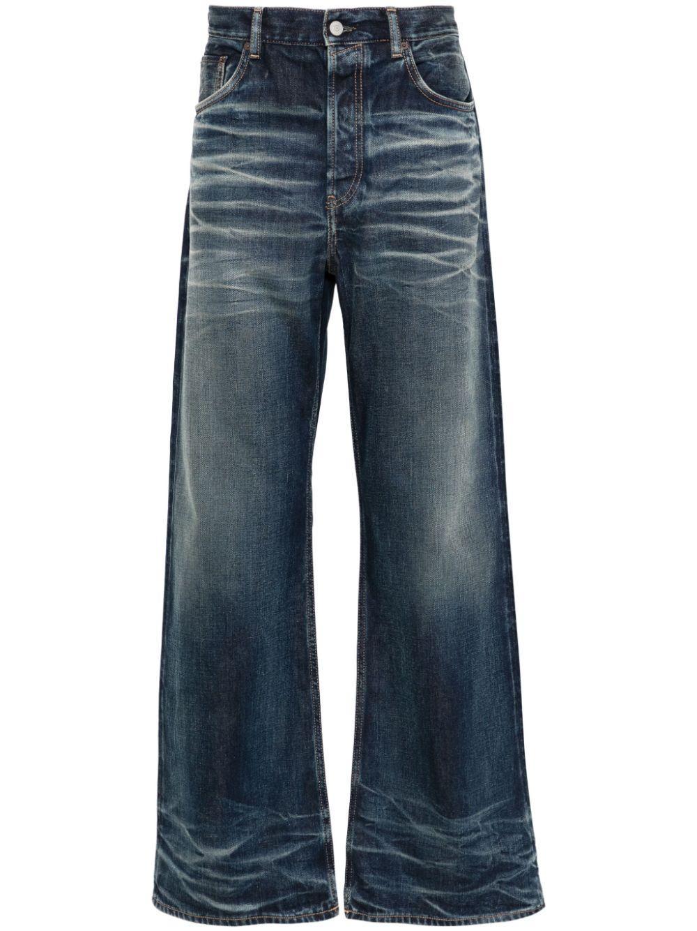 ACNE STUDIOS Whiskered Straight-leg Jeans In Mid Blue Product Image