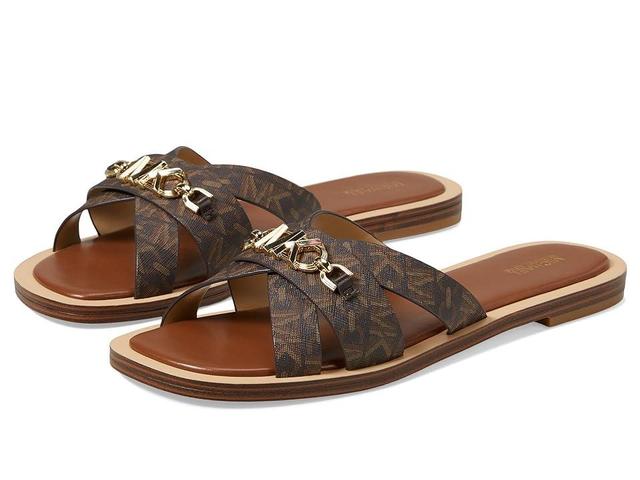 MICHAEL Michael Kors Tiffanie Flat Slide Luggage) Women's Sandals Product Image