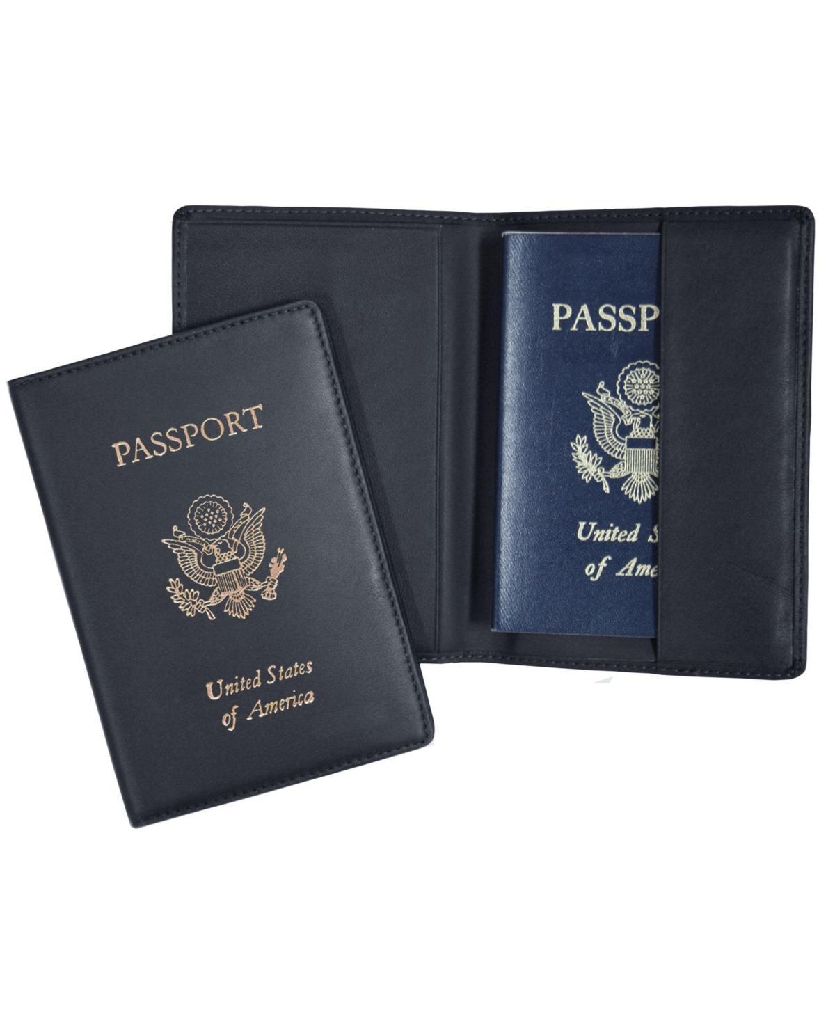 Mens Royce New York Foil Stamped Rfid Blocking Passport Case Product Image