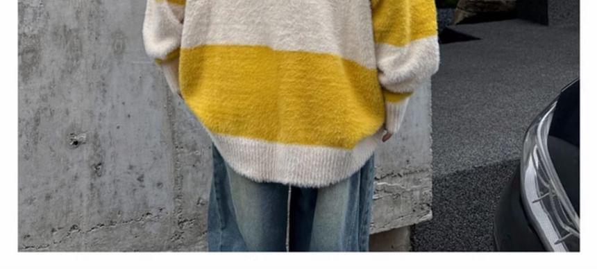 Collar Striped Sweater Product Image