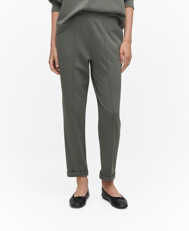 MANGO - Jogger pants with seam detail grey - L - Women Product Image