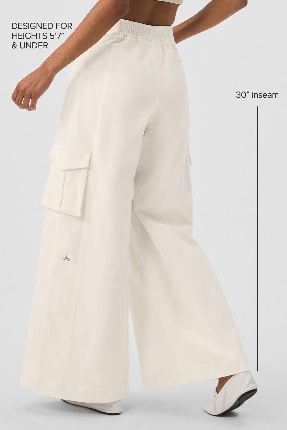 Show Off Cargo Wide Leg Trouser (Regular) - Ivory Female Product Image