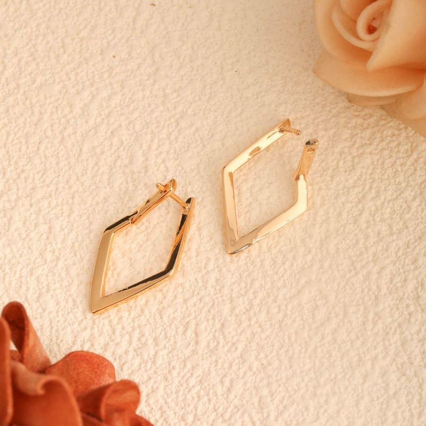 Rhombus Alloy Hoop Earring Product Image