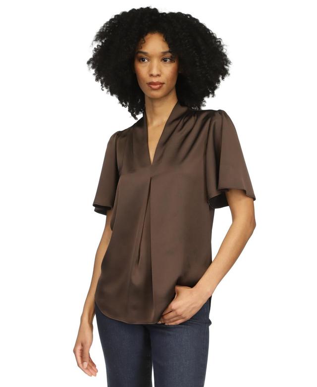 Michael Michael Kors Womens Satin V-Neck Top Product Image