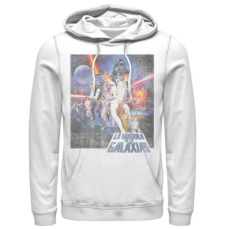 Mens Star Wars La Guerra De Las Galaxias Faded Poster Hoodie Athletic Grey Product Image