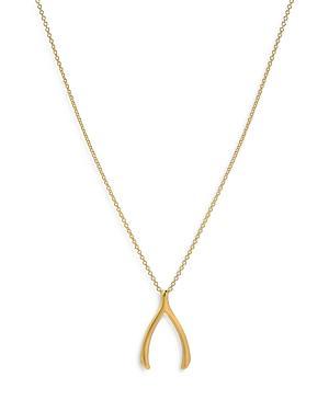 Zoe Lev Womens Wishbone Pendant Necklace in Gold Product Image