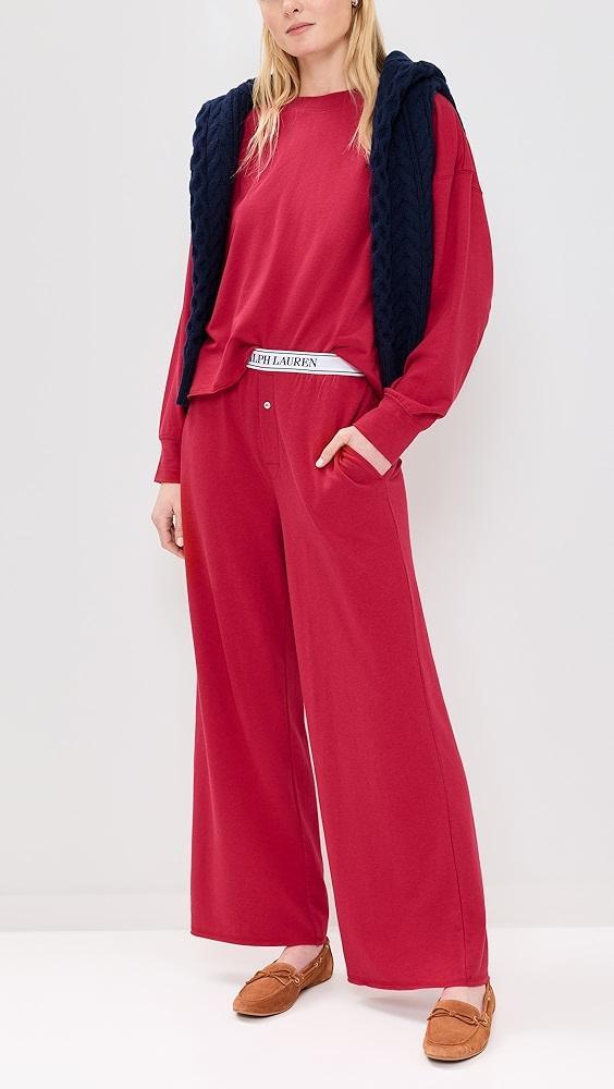 Polo Ralph Lauren French Terry Long Sleeve Pajama Set | Shopbop Product Image