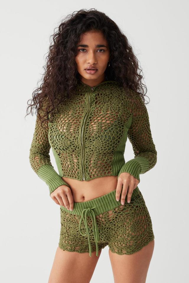 Lyla Crochet Mini Short - Sea Moss Product Image