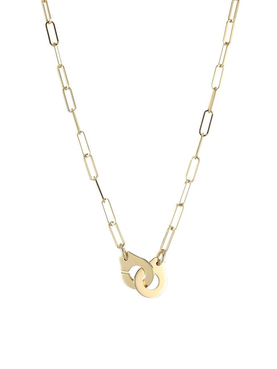 Womens Menottes Dinh Van R10 18K Yellow Gold Handcuff Chain Necklace Product Image