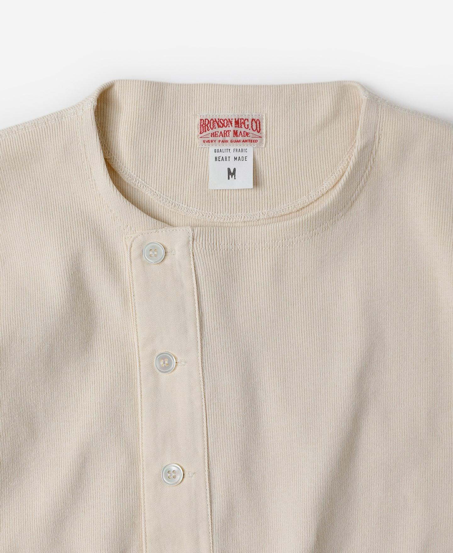 14 oz Side Closing Henley Shirt - Apricot Product Image