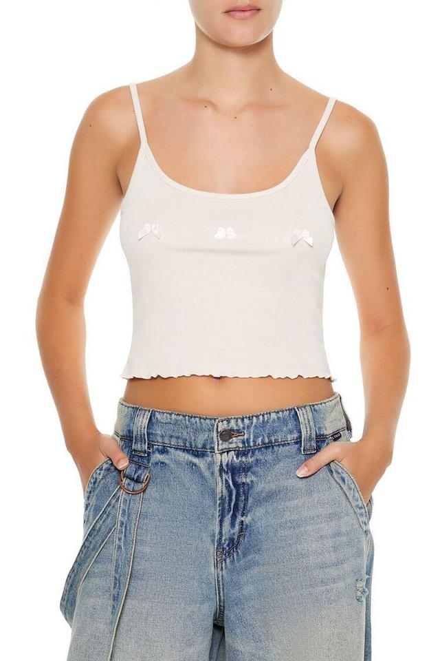 Bow Lettuce-Edge Cropped Cami | Forever 21 Product Image