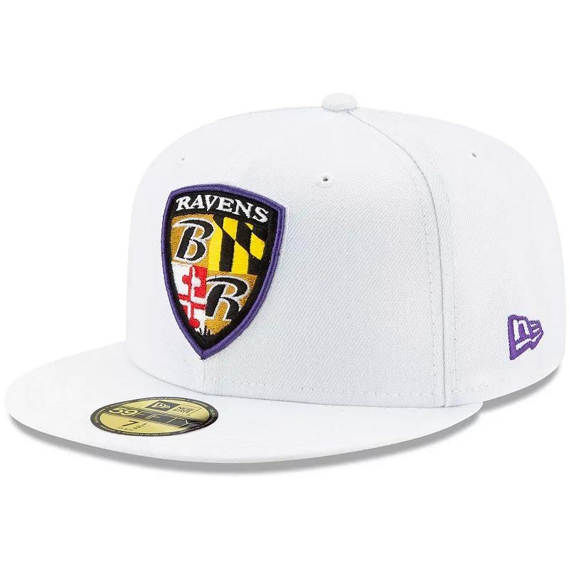 Mens New Era Baltimore Ravens Shield Omaha 59FIFTY Fitted Hat Product Image