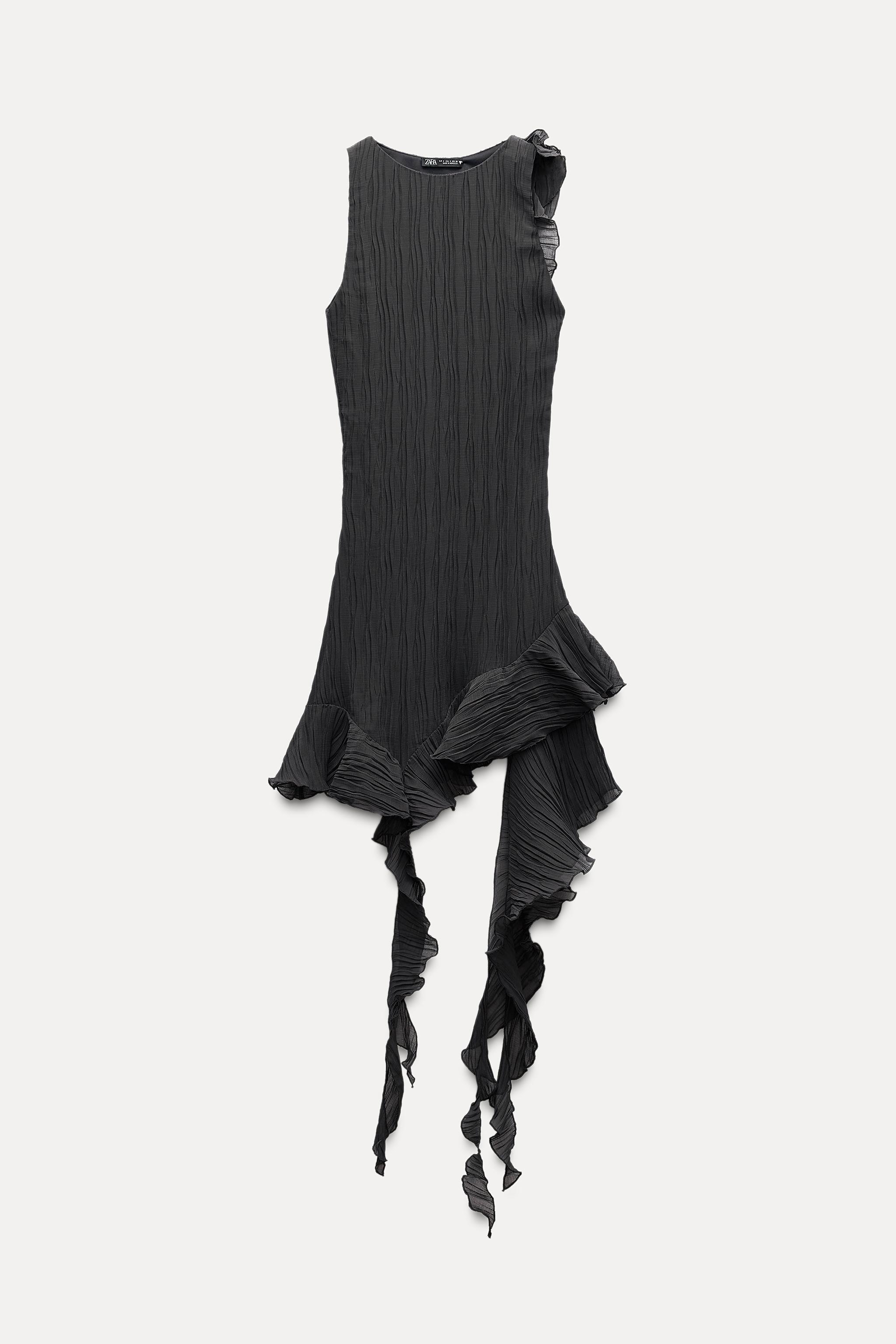 PLEATED RUFFLED DRESS Product Image