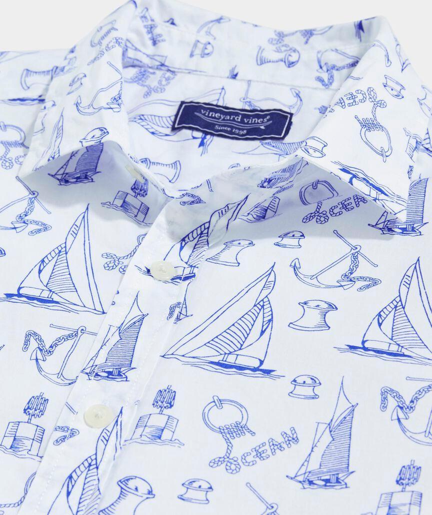 Cotton Short-Sleeve Sail Icons Shirt Product Image