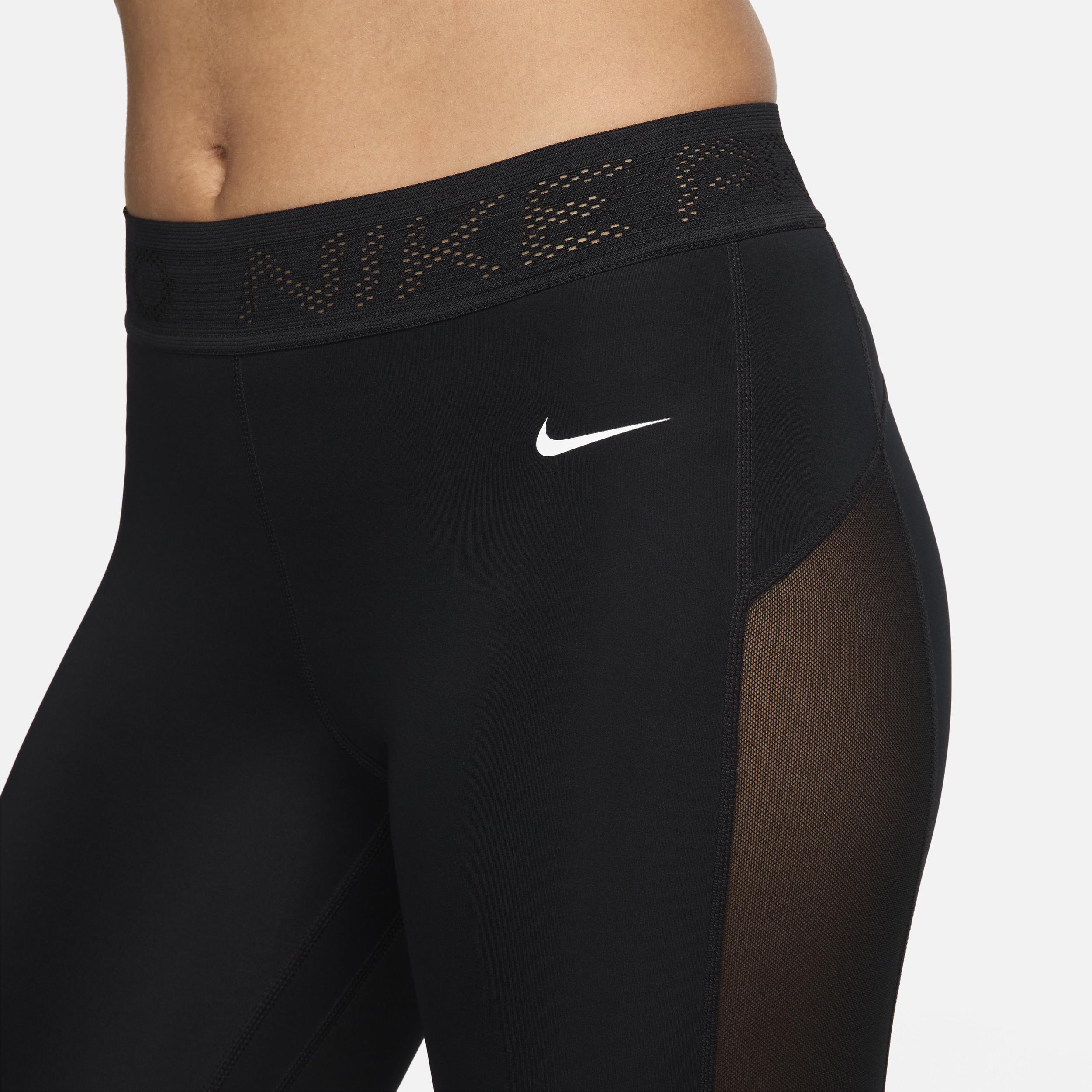 Women's Nike Pro Mid-Rise 7/8 Mesh-Paneled Leggings Product Image