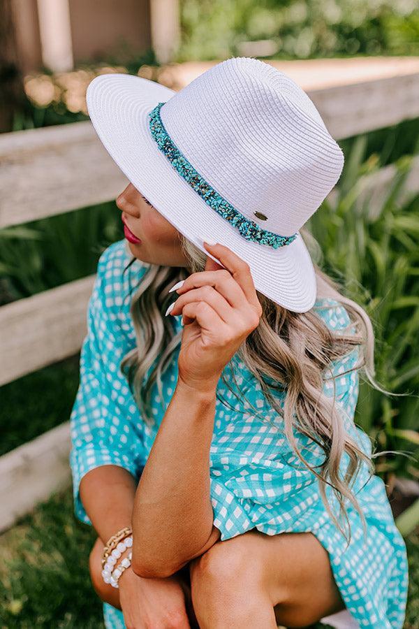 Out For Brunch Woven Hat In Turquoise Product Image