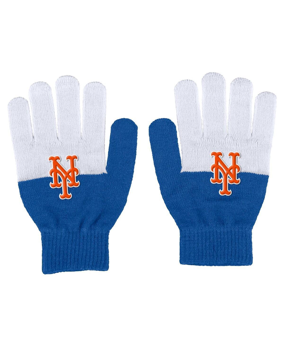 Womens Wear by Erin Andrews New York Mets Color-Block Gloves - Blue Product Image