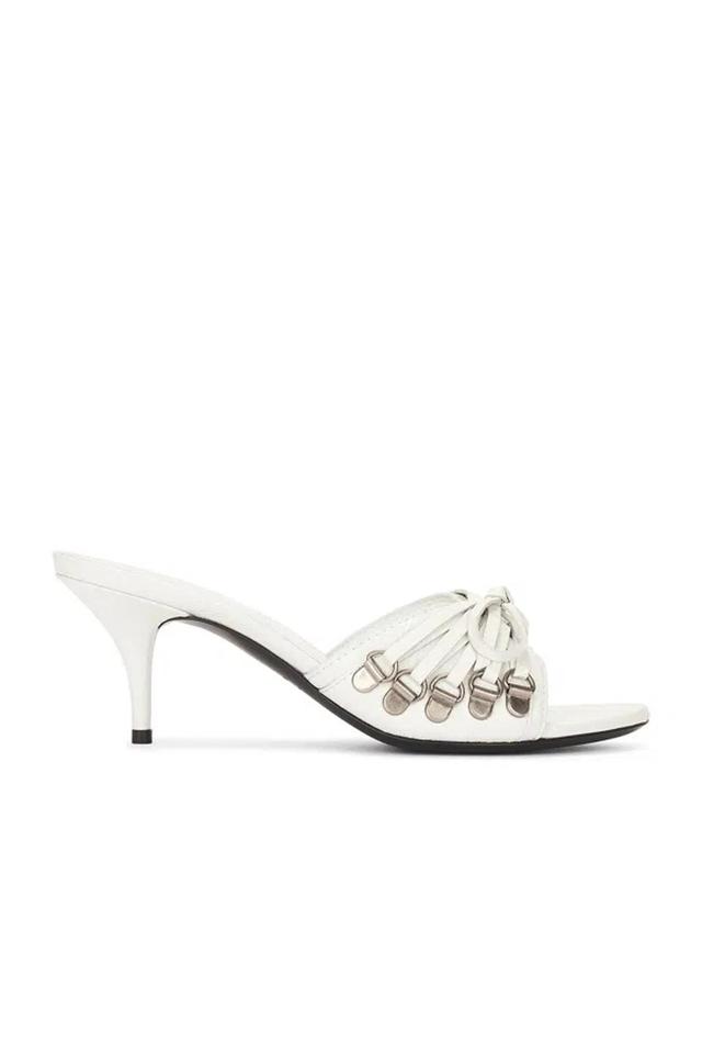 BALENCIAGA Cagole Leather Corset Sandals In White Product Image