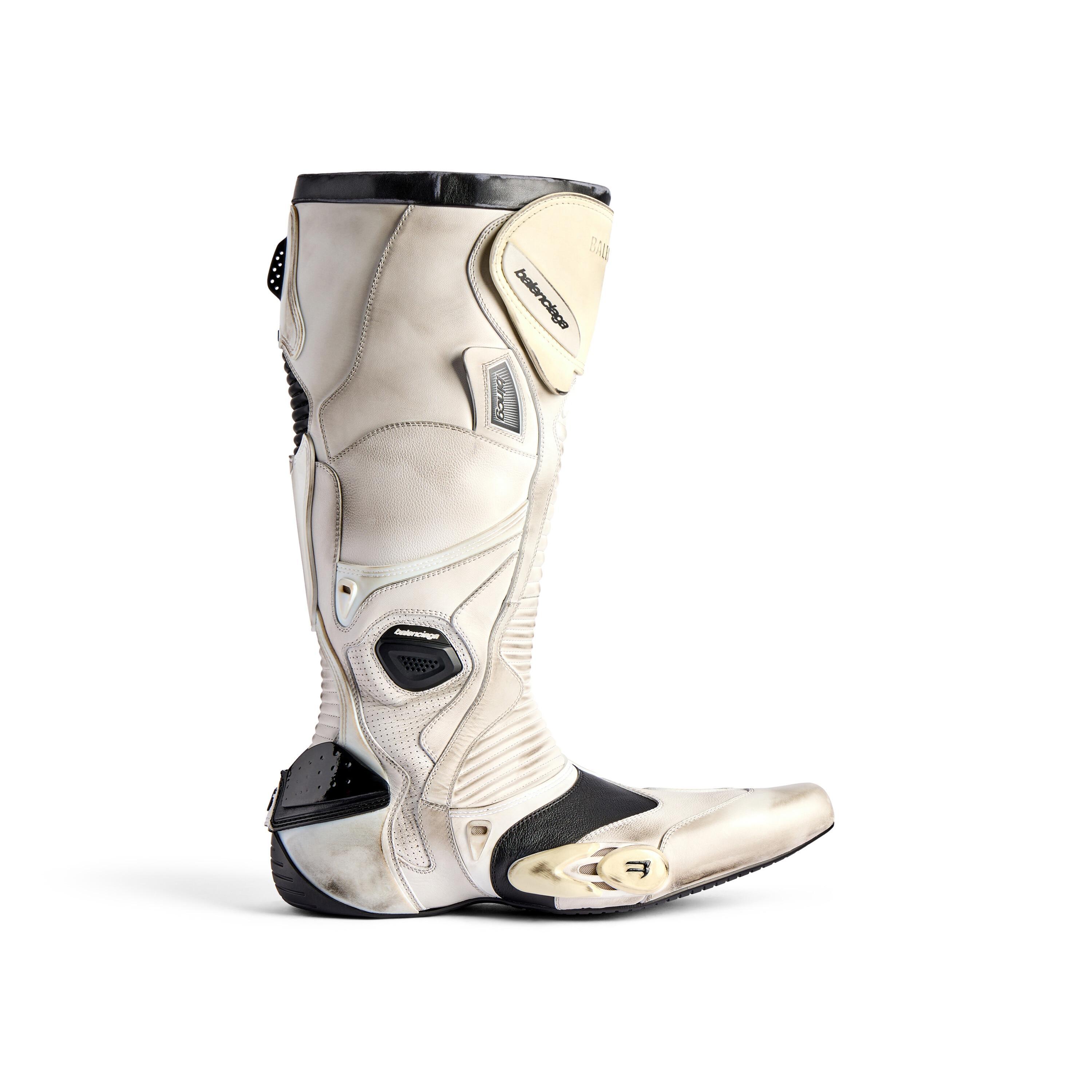 Men's Biker Boot  in White/beige/black Product Image