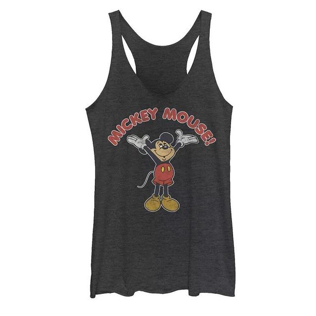 Disneys Mickey And Friends Mickey Retro Racerback Tank Top, Girls Black Grey Product Image