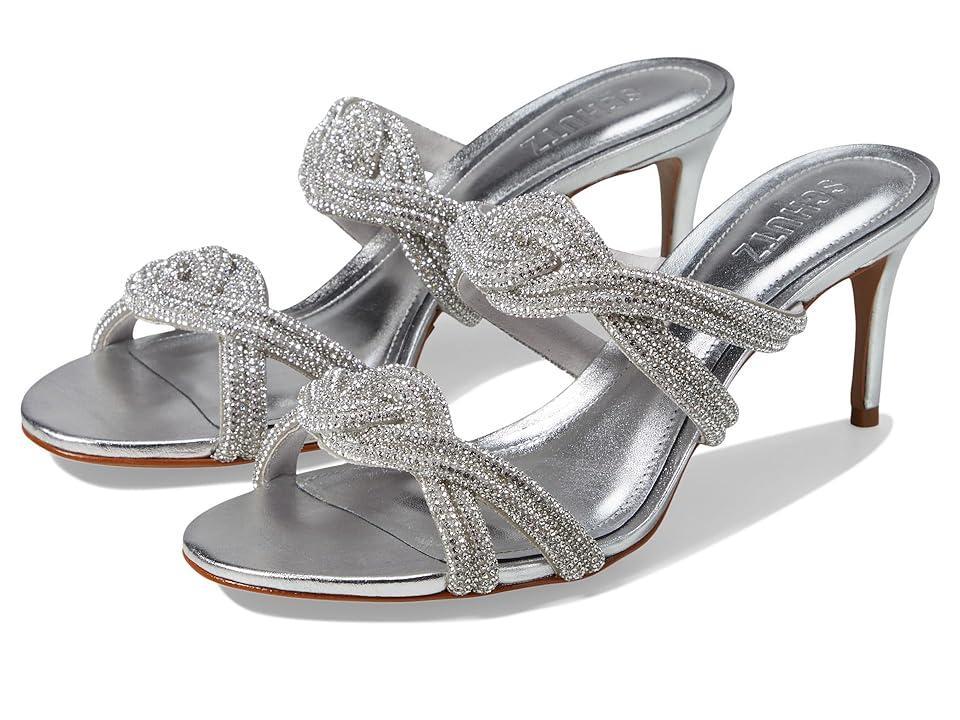 Schutz Jocelyn Mule (Cristal / Prata) Women's Sandals Product Image