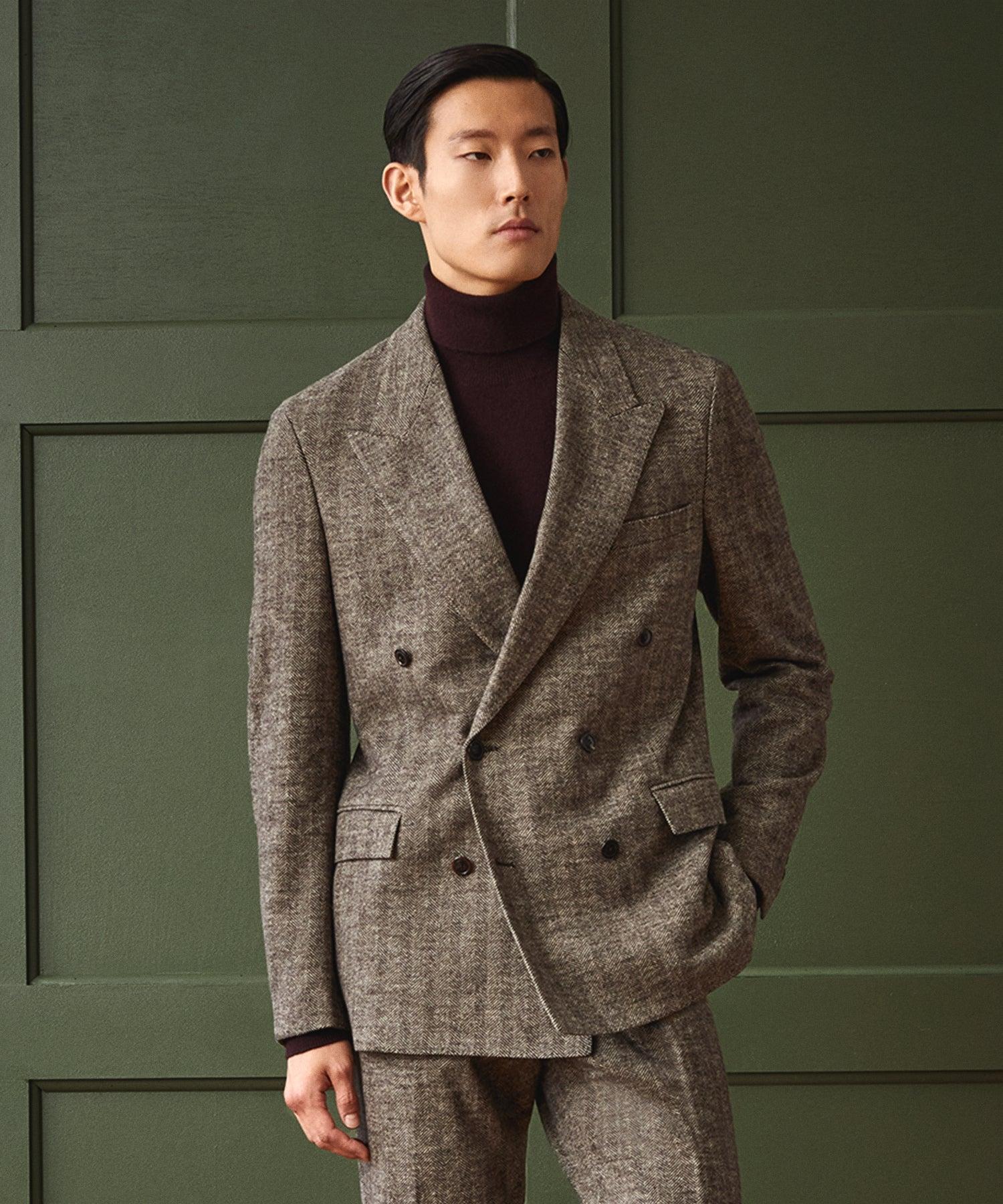 Knit Double-Breasted Herringbone Sutton Jacket Product Image