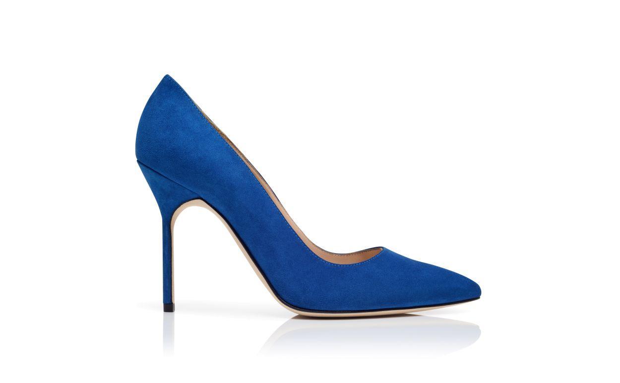 BB Blue Suede Pointed Toe Pumps Product Image