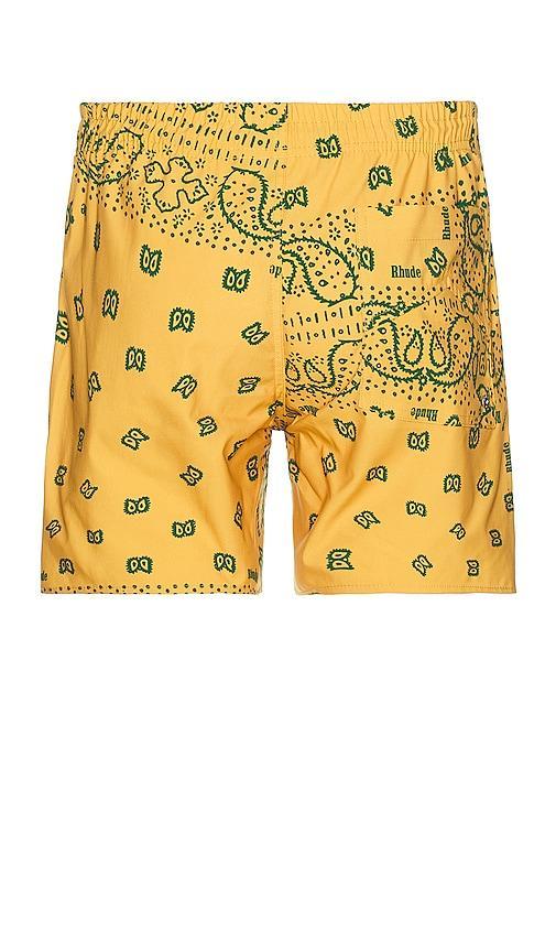 Rhude Bandana Swim Short Yellow. (also in L, M, XL/1X). Product Image