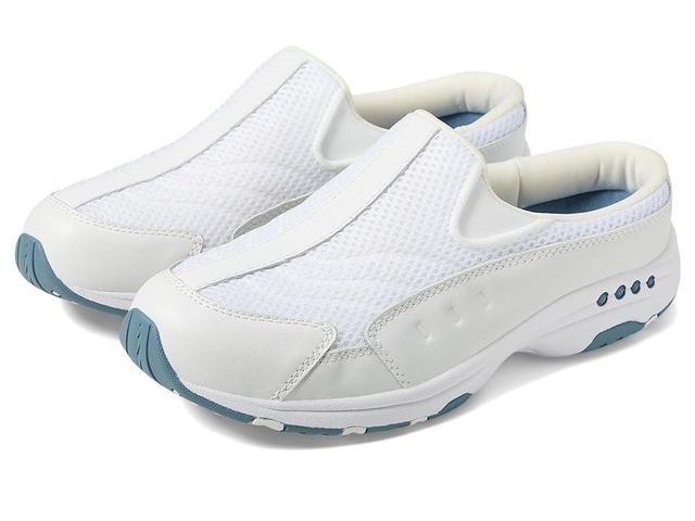 Easy Spirit Traveltime Leather/Light Blue) Women's Clog Shoes Product Image