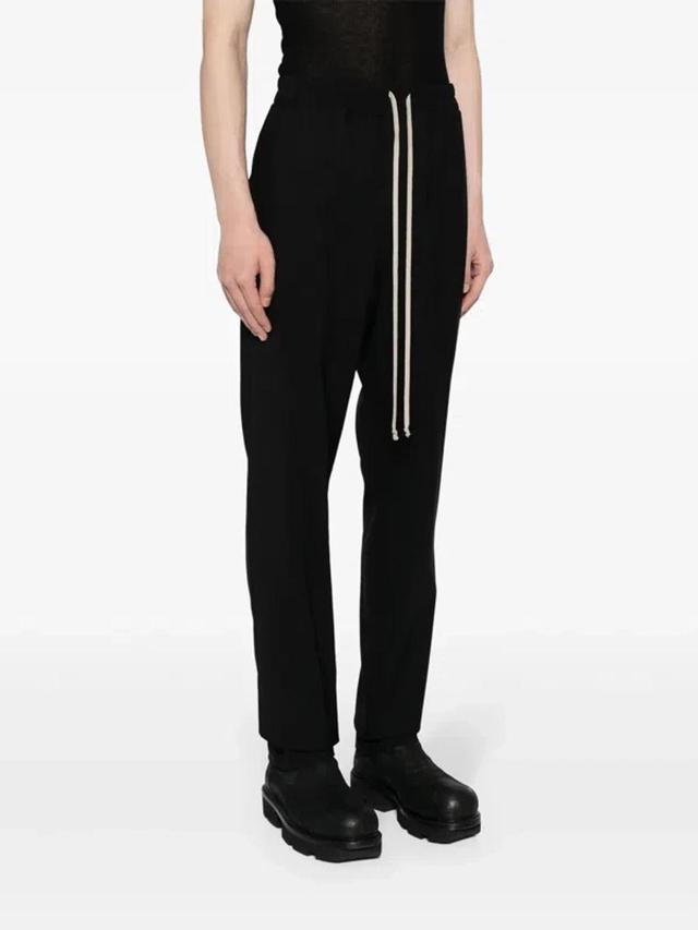 Men Drawstring Slim Long Pants In 09 Black Product Image