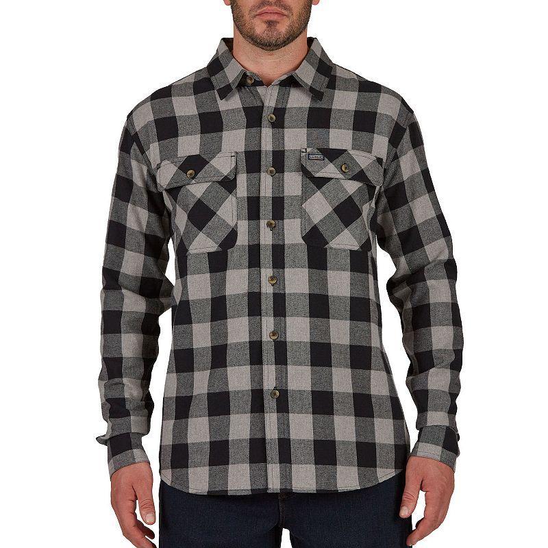 Mens Smiths Workwear Regular-Fit Plaid Two-Pocket Flannel Button-Down Shirt Grey Gray Product Image