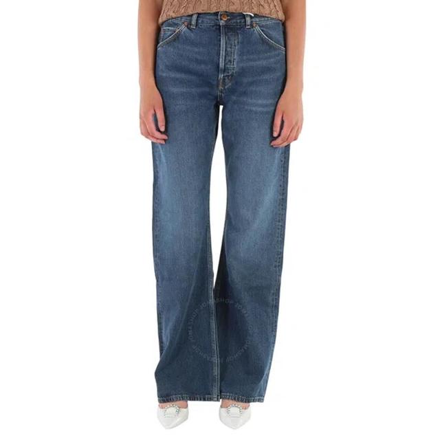 Chloe Ladies Denim Flare Pinatubo Flared Jeans In Blue Product Image