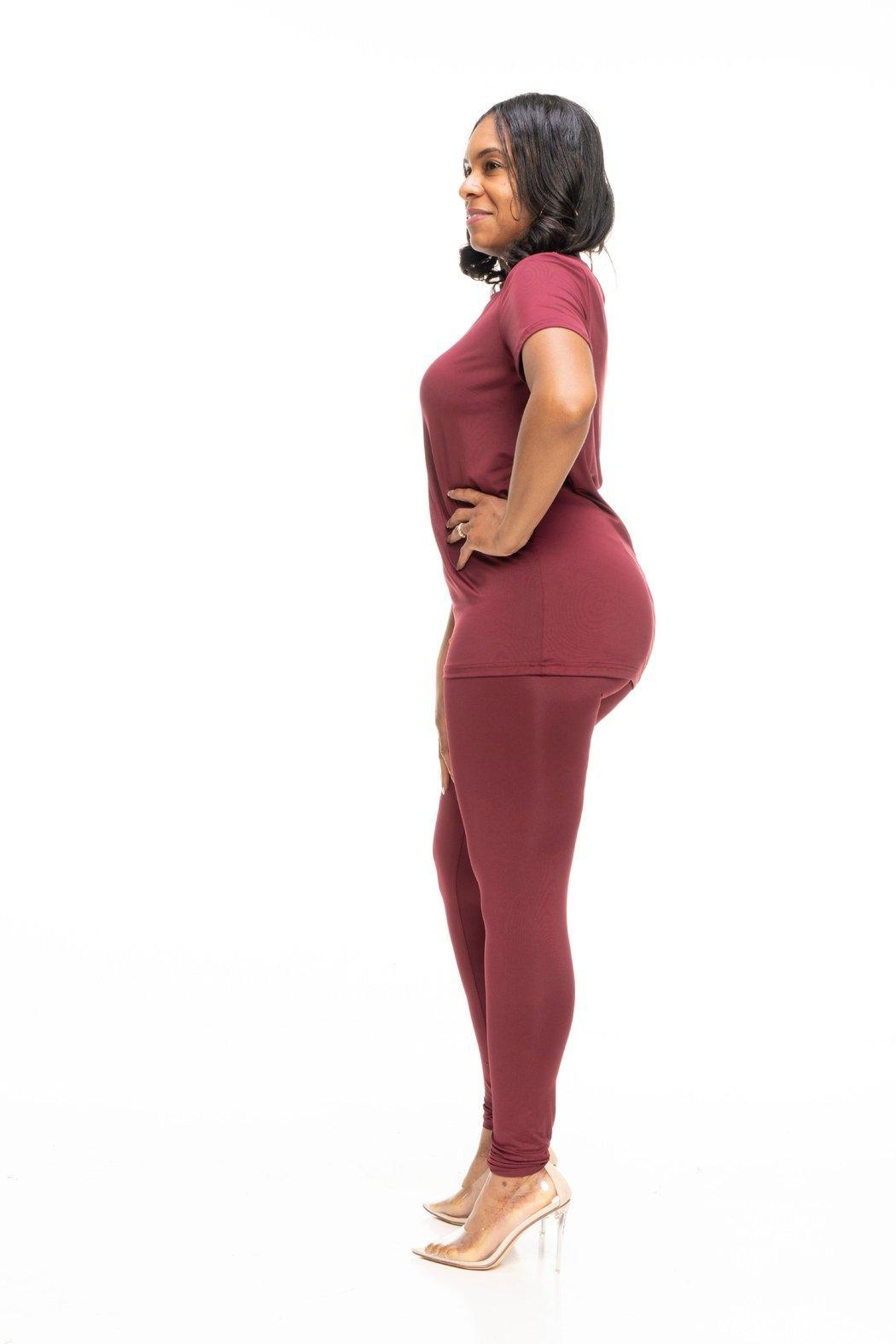 Burgundy Legging Set Product Image