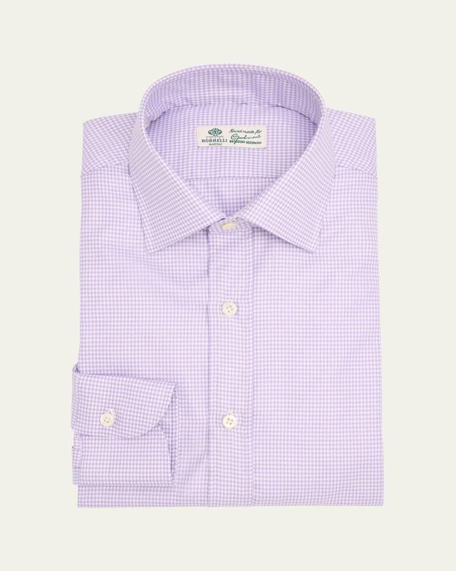 Mens Cotton Micro-Check Dress Shirt Product Image